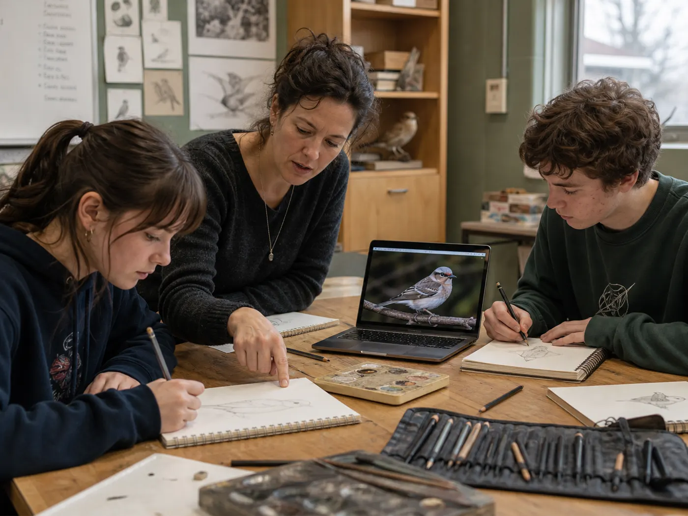 Classroom and game-night scene using a random animal picker for fair wildlife picks